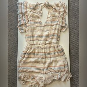 American Eagle Outfitters Striped Ruffle Romper